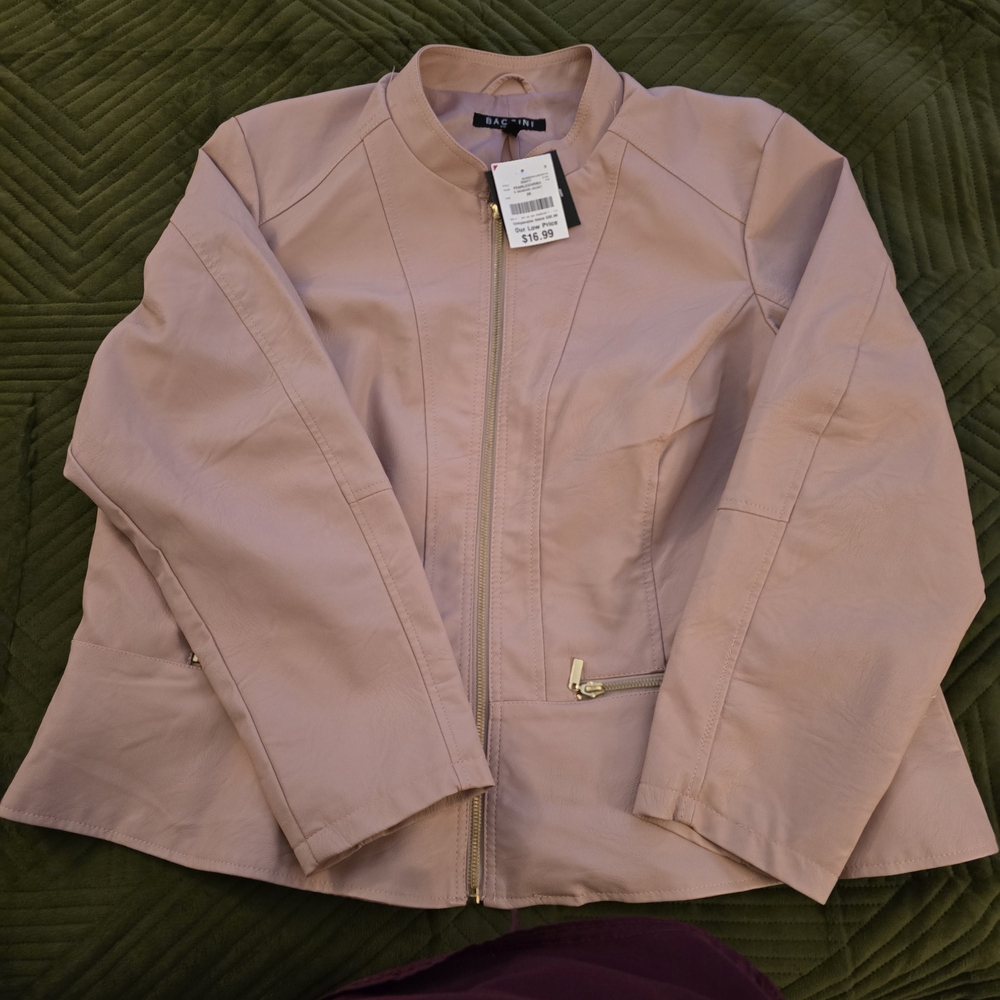 Women's Baccini Faux Leather Pink Jacket